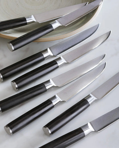 Japanese Damascus Steel Steak Knife, Set of 8 - US 8663