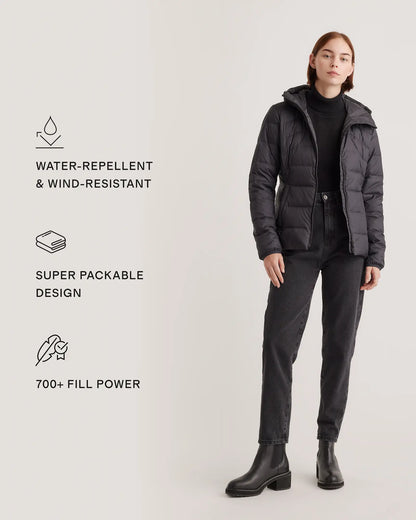 Lightweight Down Packable Puffer Hooded Jacket - US 0238