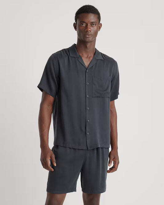 100% Washable Silk Button Down Short Set - US 1269
