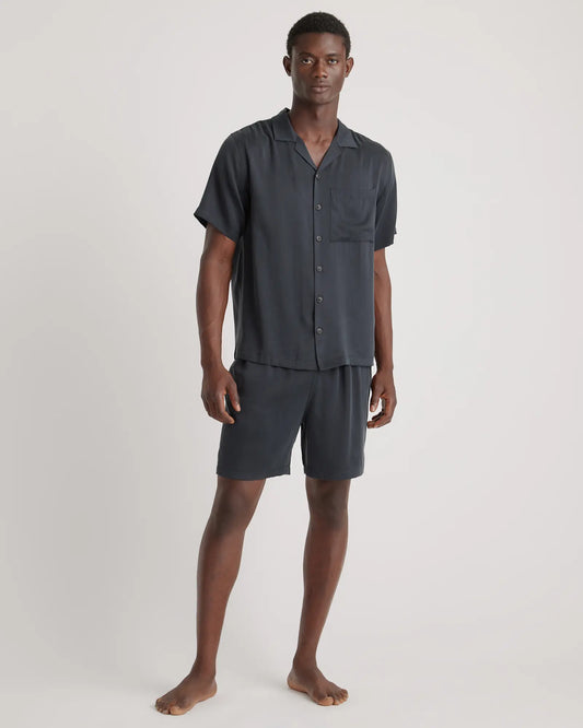 100% Washable Silk Button Down Short Set - US 1269