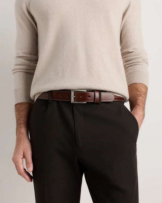 Hugo Contoured Leather Dress Belt - US 9596