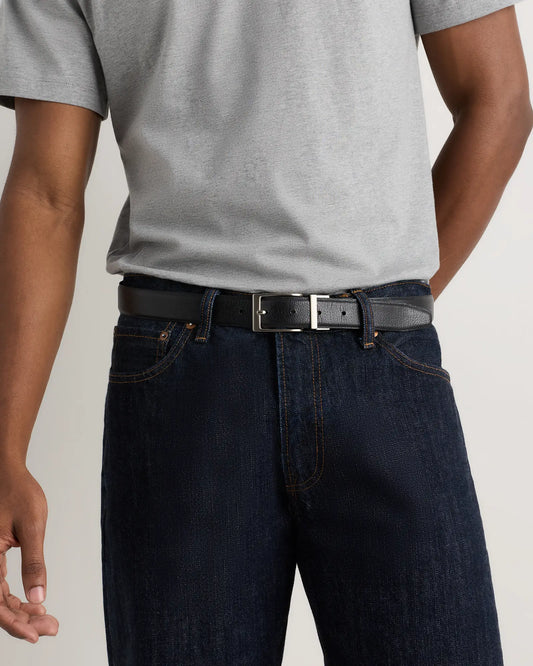 Owen Calfskin Leather Reversible Dress Belt - US 0881