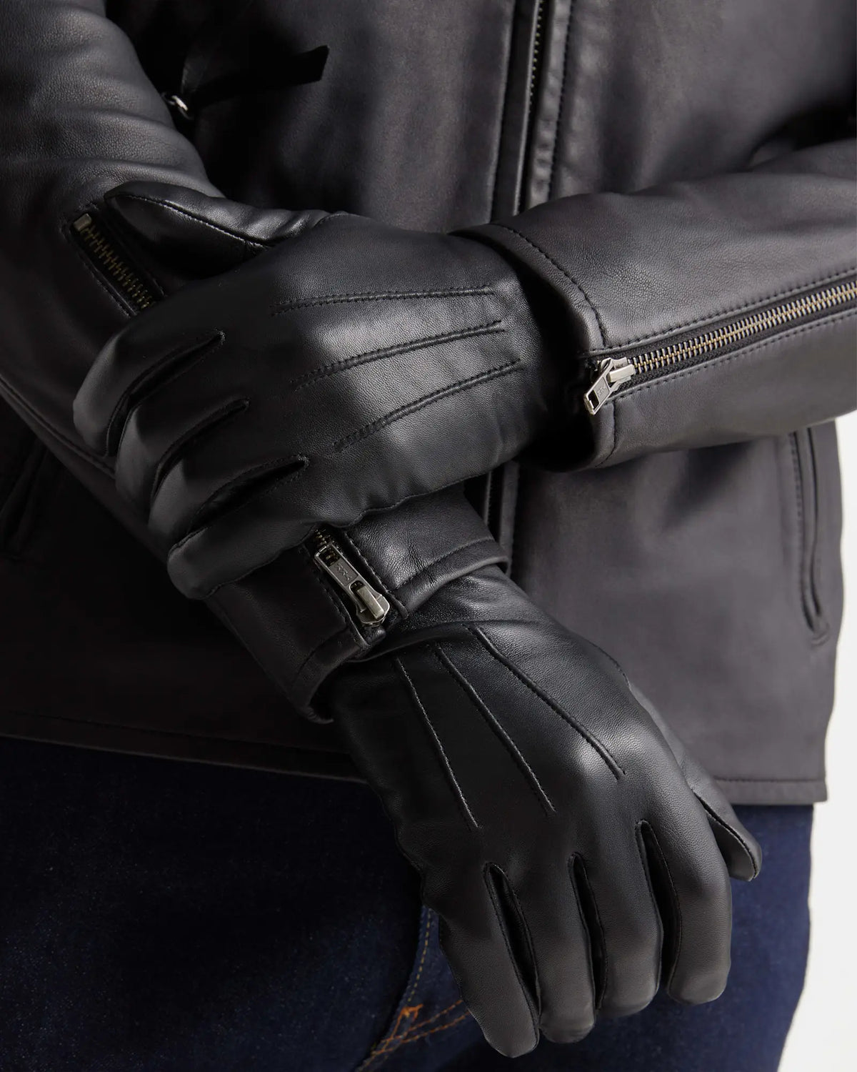 Cashmere Lined Leather Gloves - US 9880