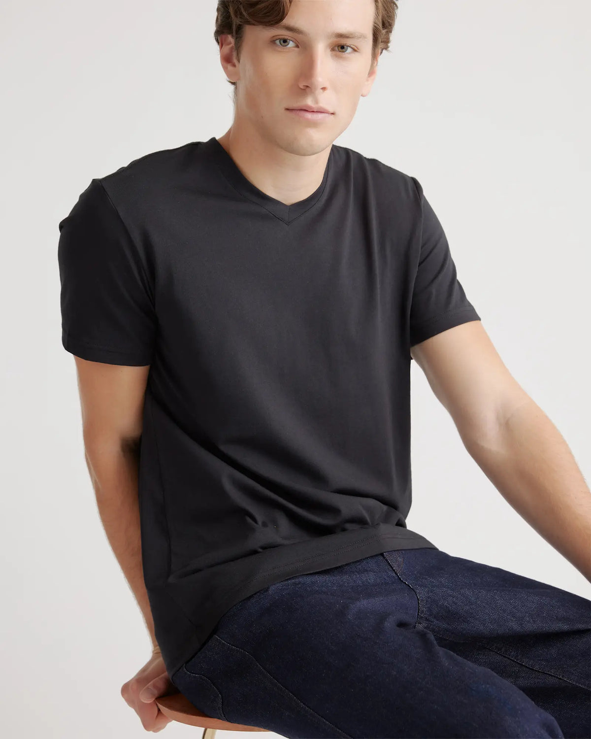Cotton Modal V-Neck Tee - US 7196