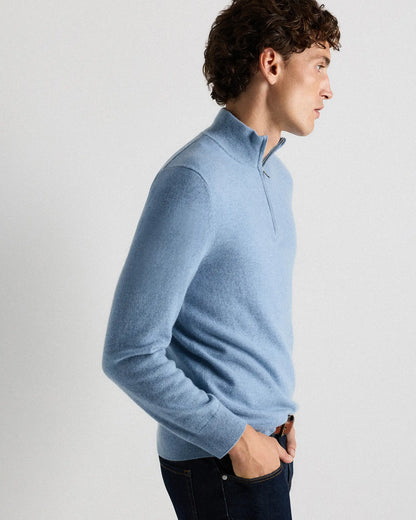 Mongolian Cashmere Quarter Zip Sweater - US 0641