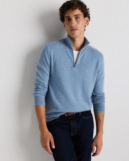 Mongolian Cashmere Quarter Zip Sweater - US 0641