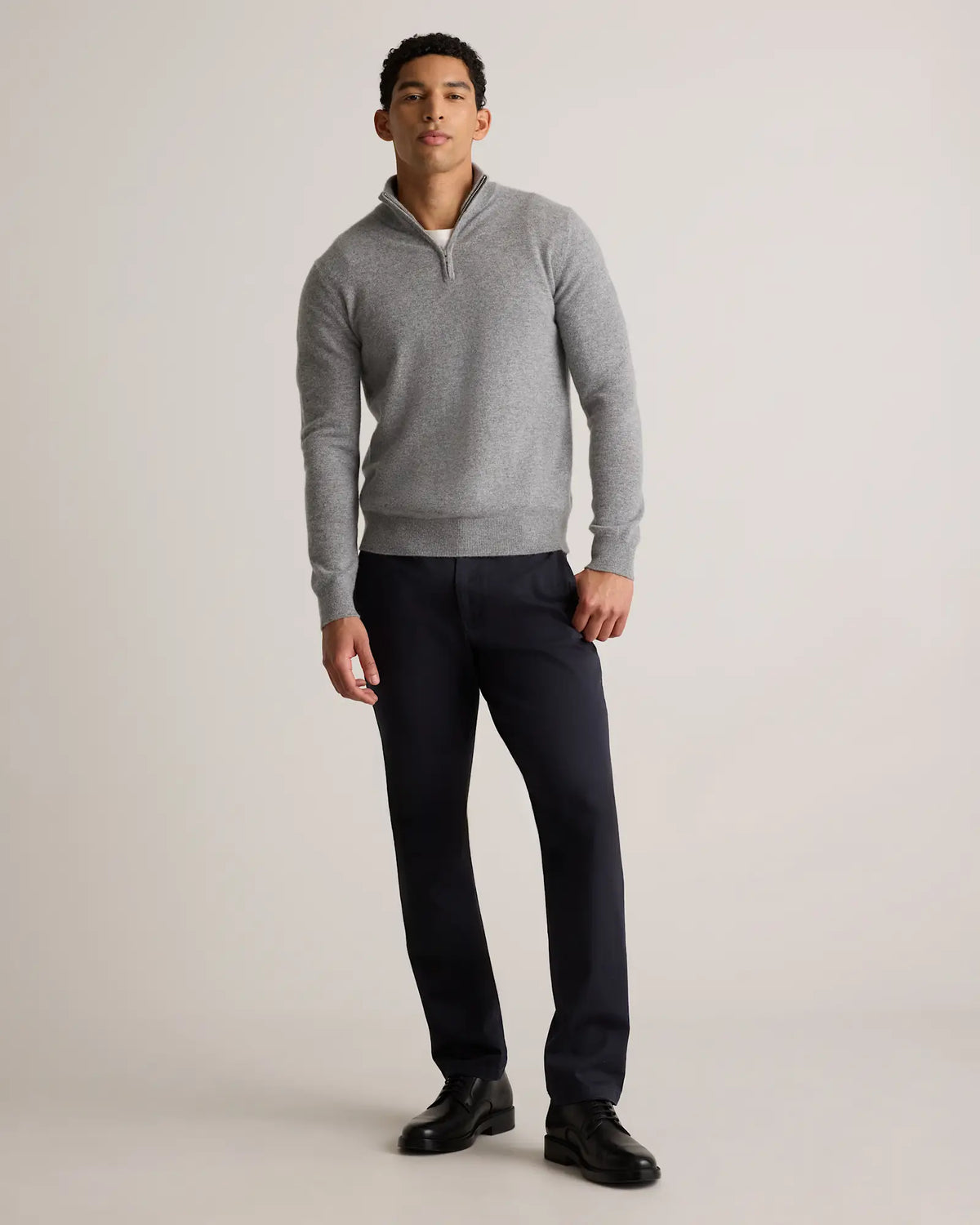 Mongolian Cashmere Quarter Zip Sweater - US 9616