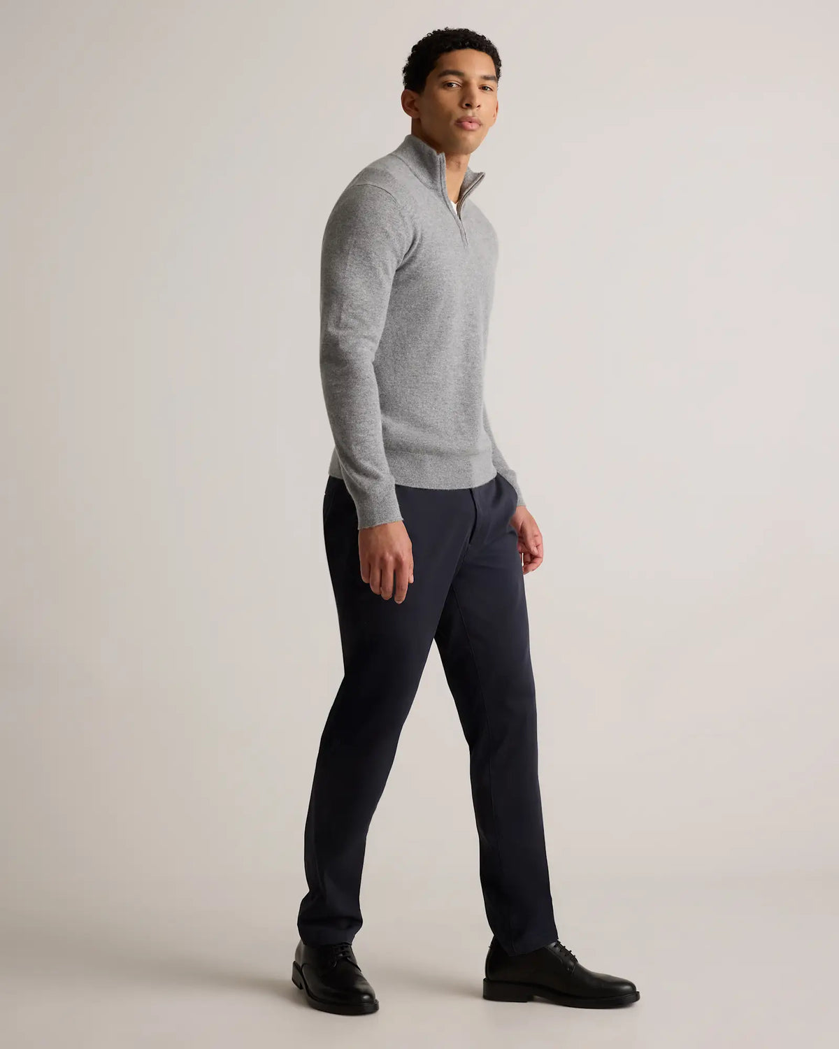 Mongolian Cashmere Quarter Zip Sweater - US 9616