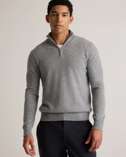 Mongolian Cashmere Quarter Zip Sweater - US 9616