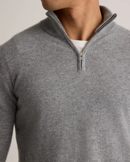 Mongolian Cashmere Quarter Zip Sweater - US 9616