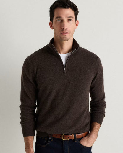 Mongolian Cashmere Quarter Zip Sweater - US 1083