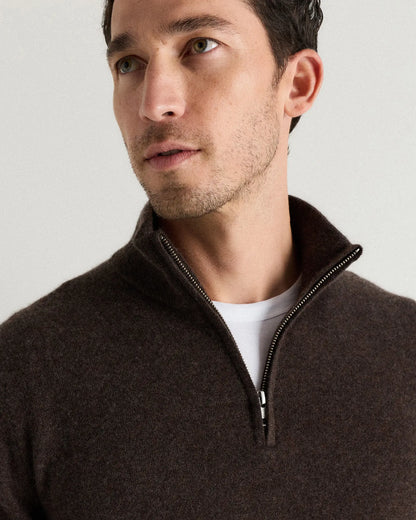 Mongolian Cashmere Quarter Zip Sweater - US 1083