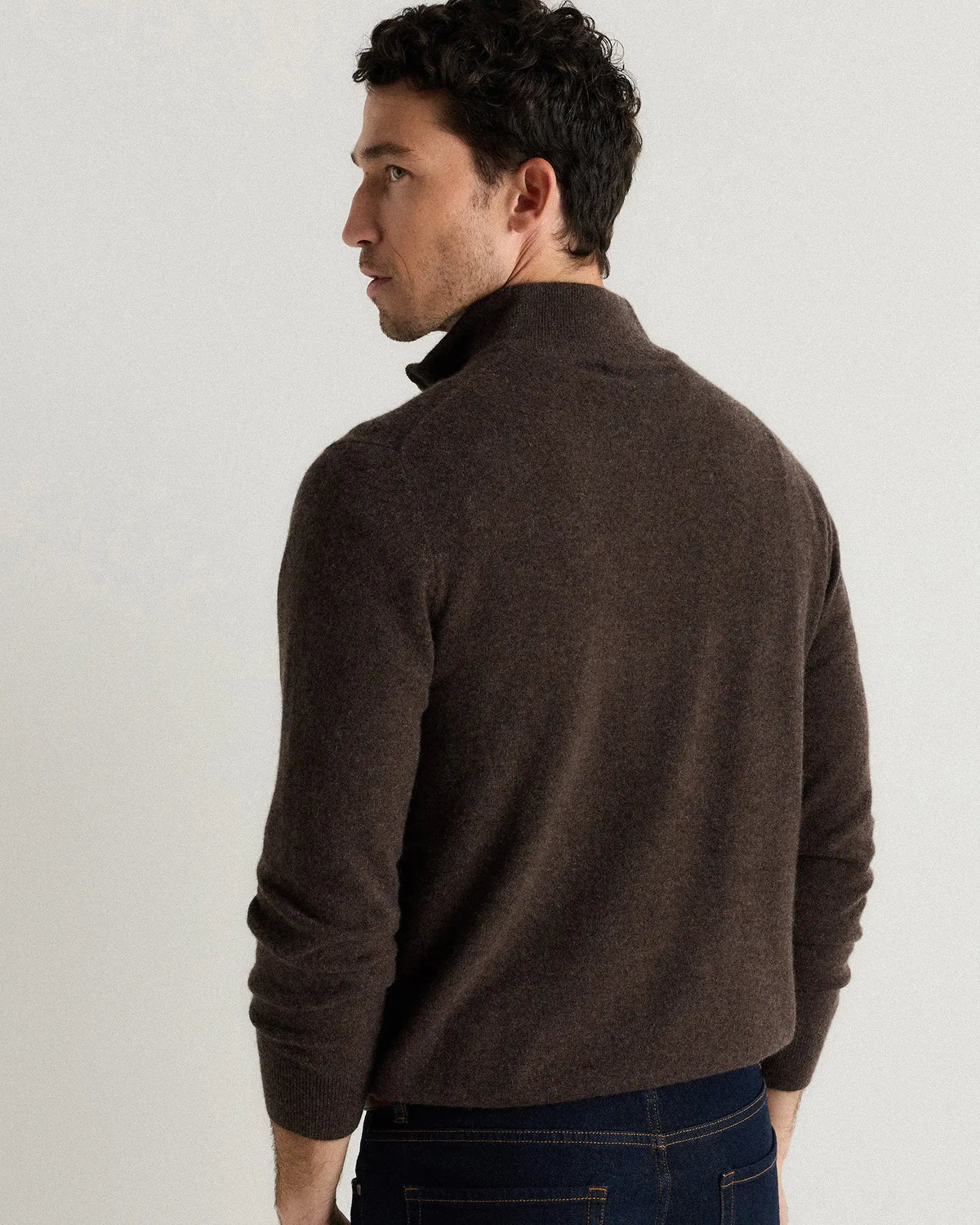 Mongolian Cashmere Quarter Zip Sweater - US 1083