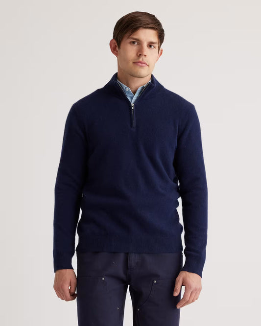 Mongolian Spring Cashmere Quarter Zip Sweater - US 1410