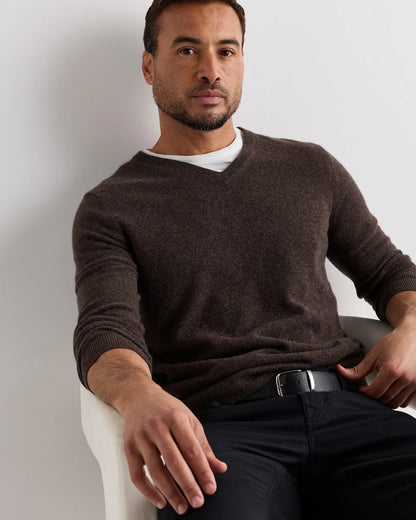 Mongolian Cashmere V-Neck Sweater - US 7968