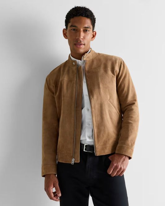 100% Suede Café Racer Jacket - US 0866