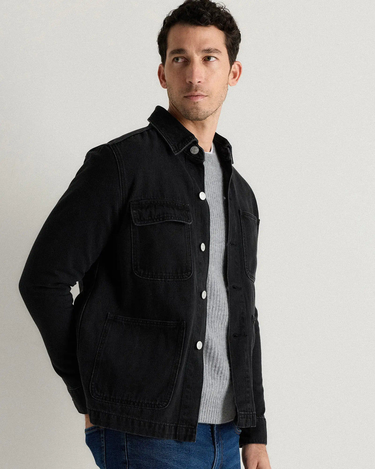 100% Organic Cotton Denim Chore Jacket - US 5665