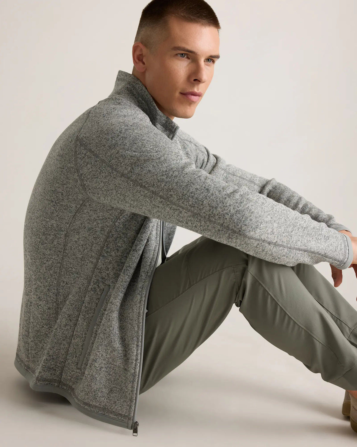 Sweater-Knit Fleece Full-Zip Jacket - US 5964