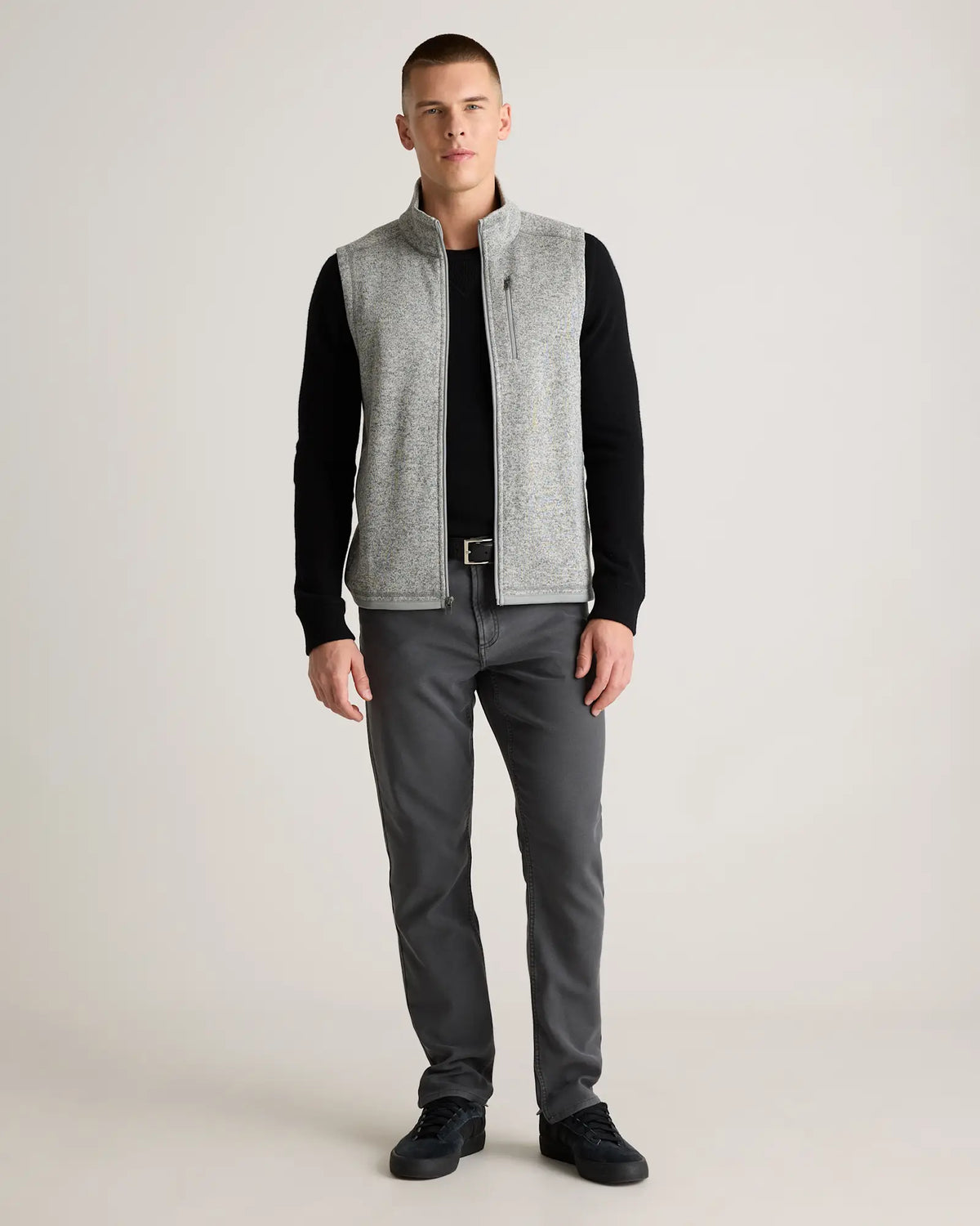 Sweater-Knit Fleece Full-Zip Vest - US 5810