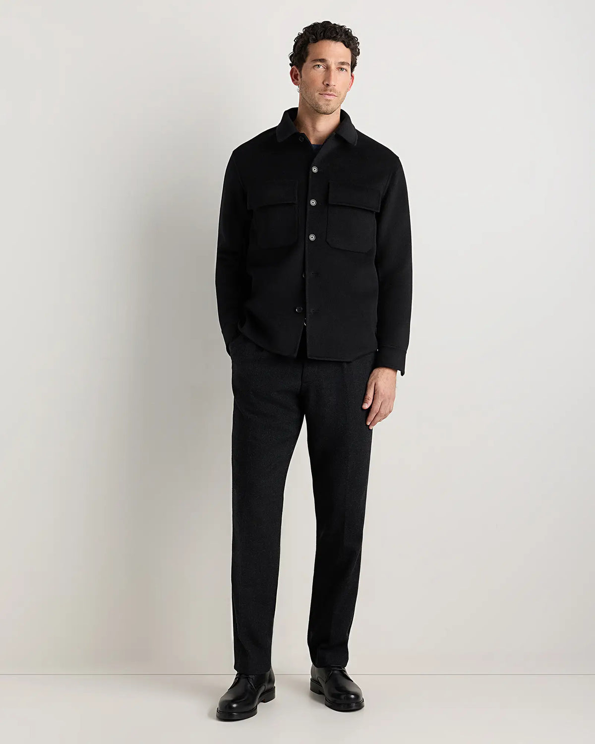 100% Mongolian Cashmere Double-Faced Shirt Jacket - US 8843