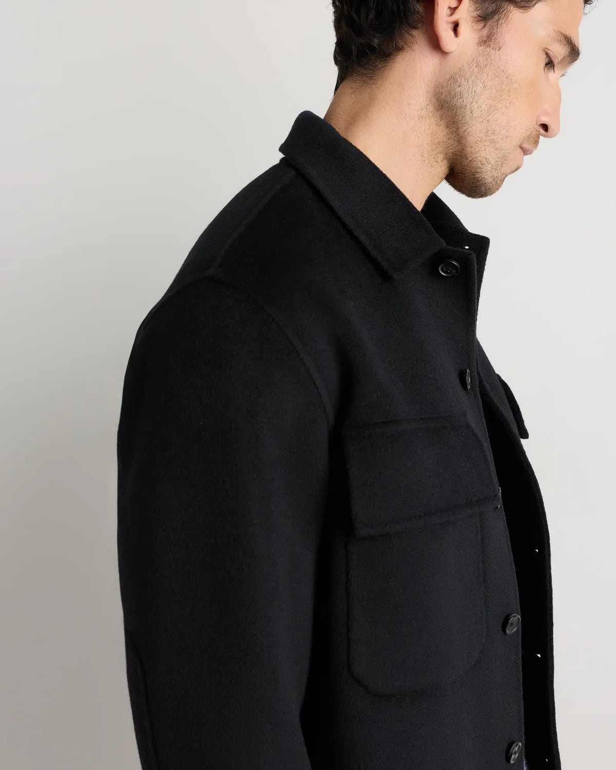 100% Mongolian Cashmere Double-Faced Shirt Jacket - US 8843