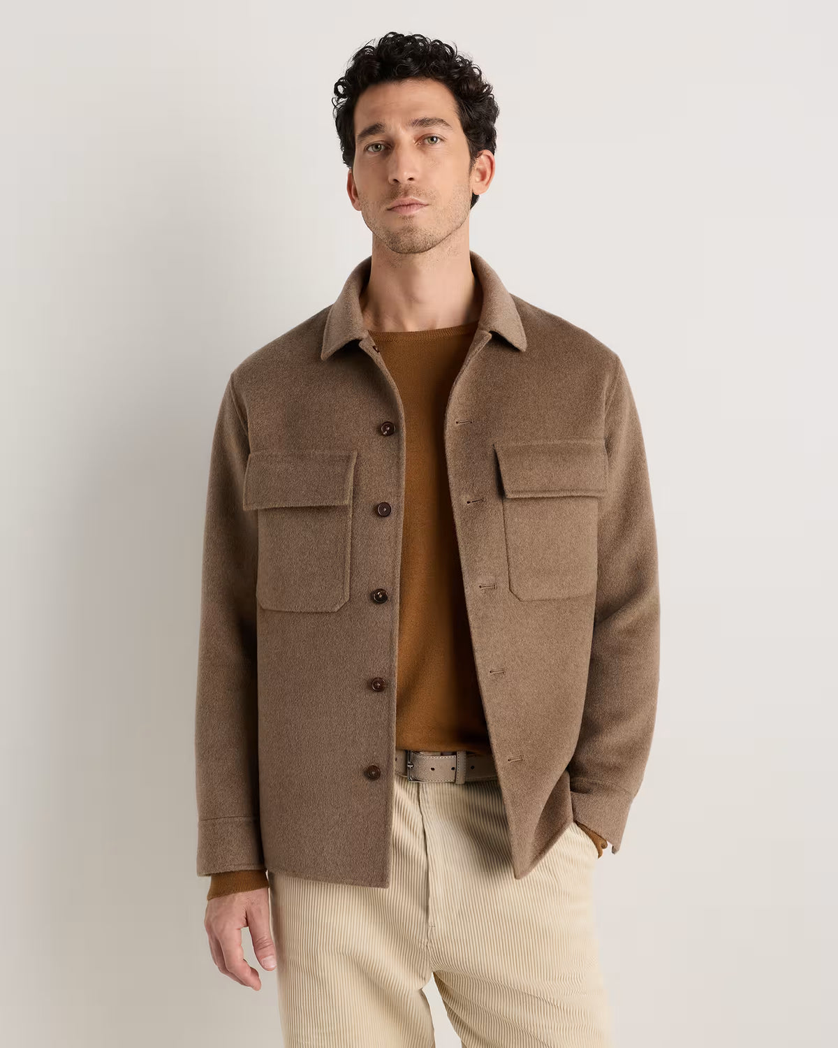 100% Mongolian Cashmere Double-Faced Shirt Jacket - US 8979