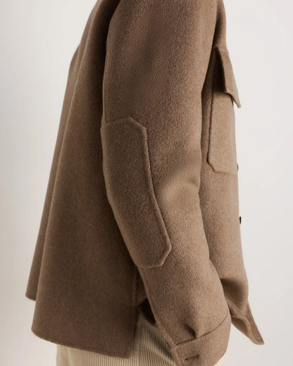 100% Mongolian Cashmere Double-Faced Shirt Jacket - US 8979