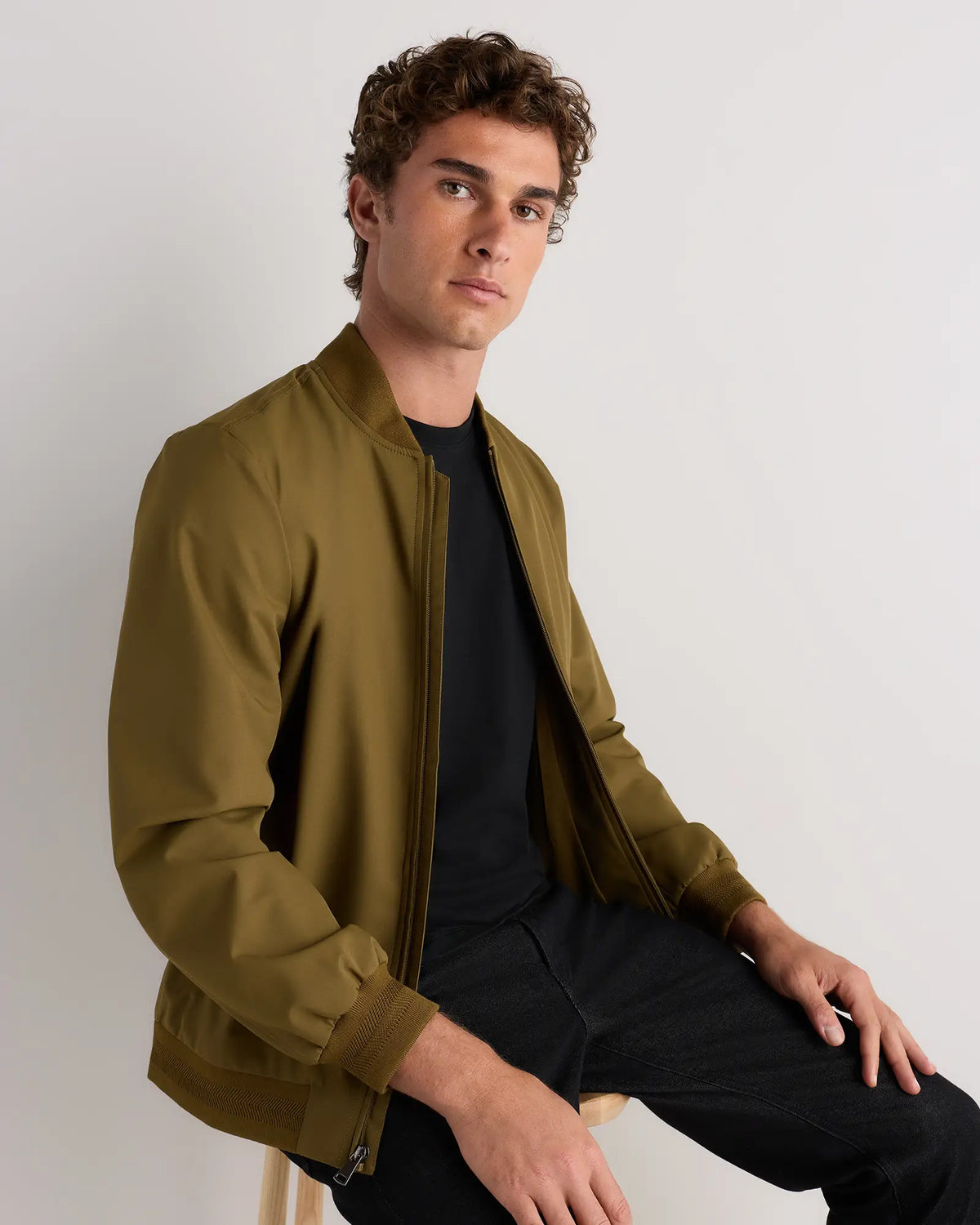 Water-Resistant Flex Bomber Jacket - US 6394