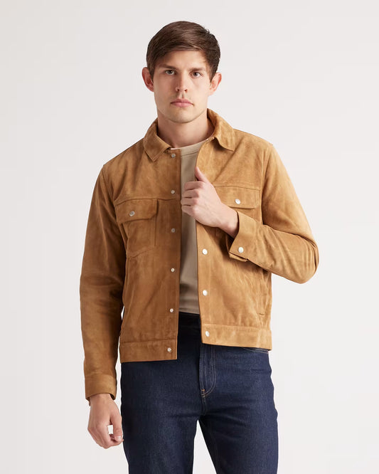 Italian Suede Trucker Jacket - US 7069