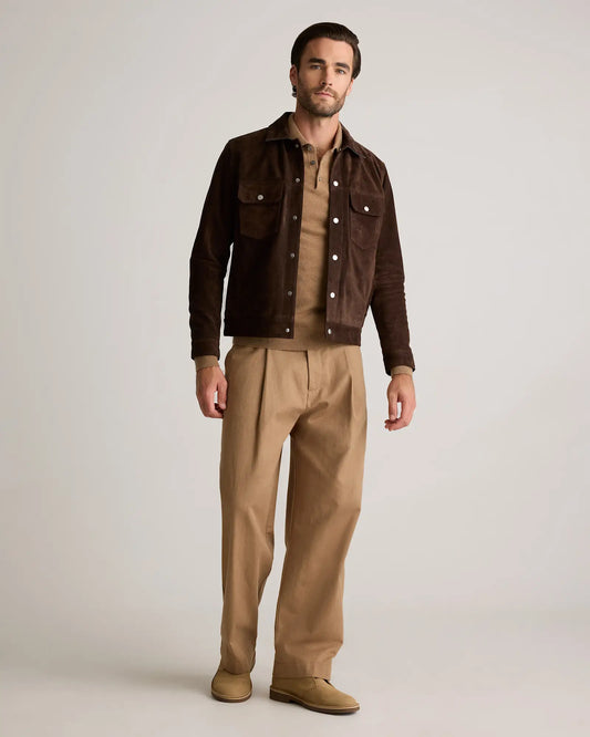 Italian Suede Trucker Jacket - US 8043