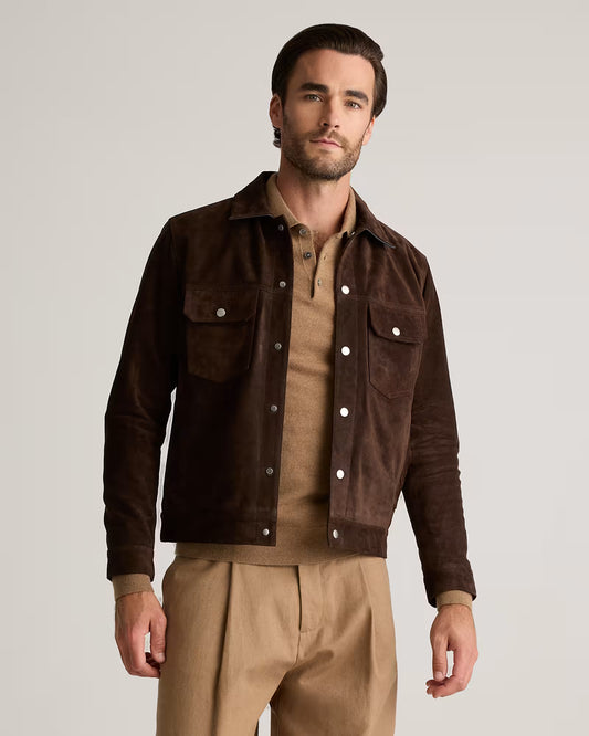 Italian Suede Trucker Jacket - US 8043