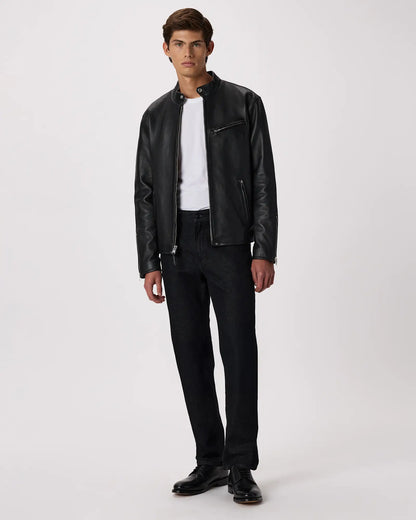 100% Leather Café Racer Jacket - US 6353