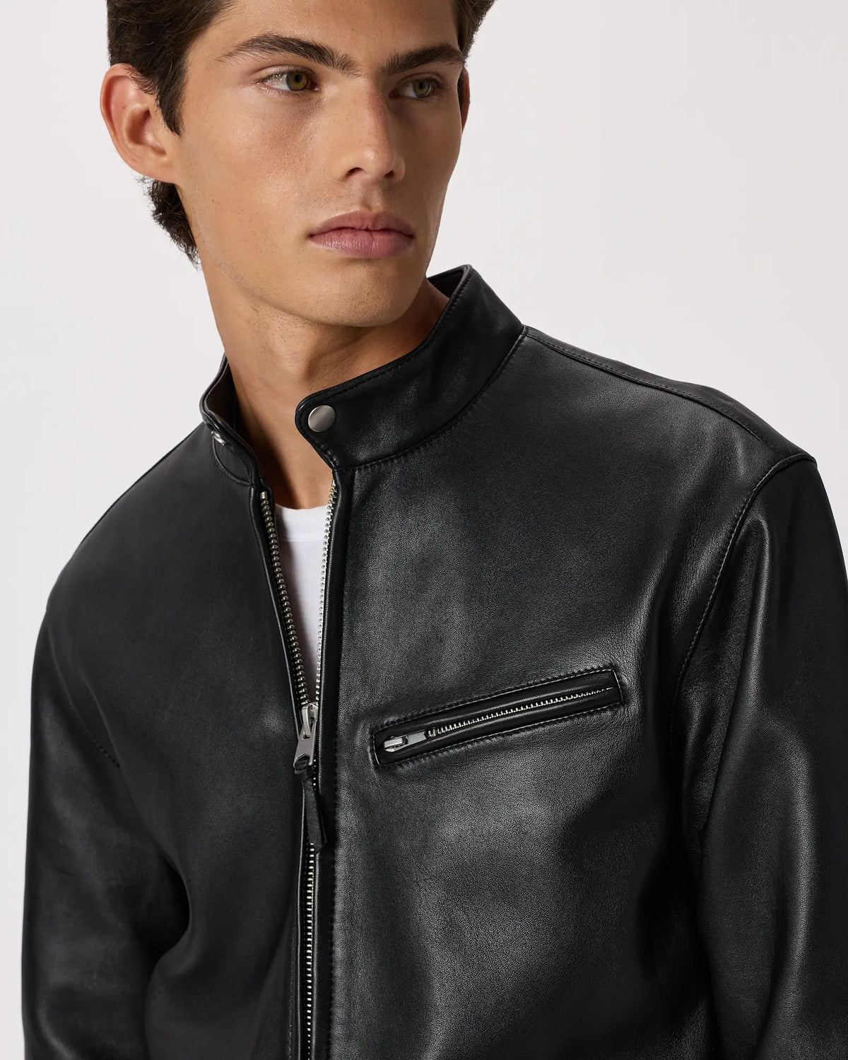 100% Leather Café Racer Jacket - US 6353