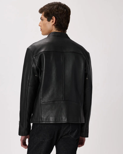 100% Leather Café Racer Jacket - US 6353
