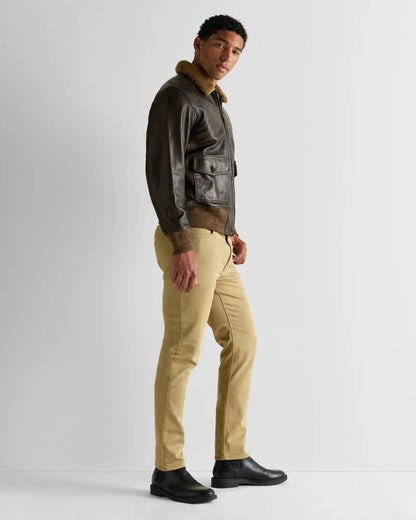 Shearling Collar Leather Flight Jacket - US 1760