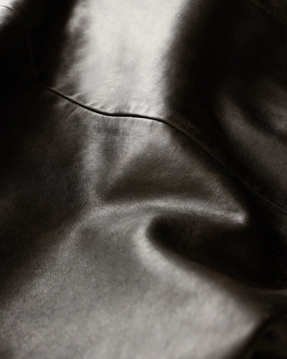 Shearling Collar Leather Flight Jacket - US 1760