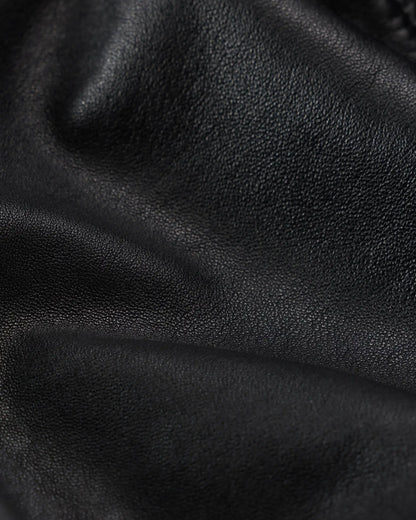 Shearling Collar Leather Flight Jacket - US 1376