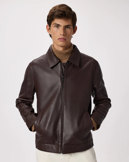 100% Leather Harrington Jacket - US 3826