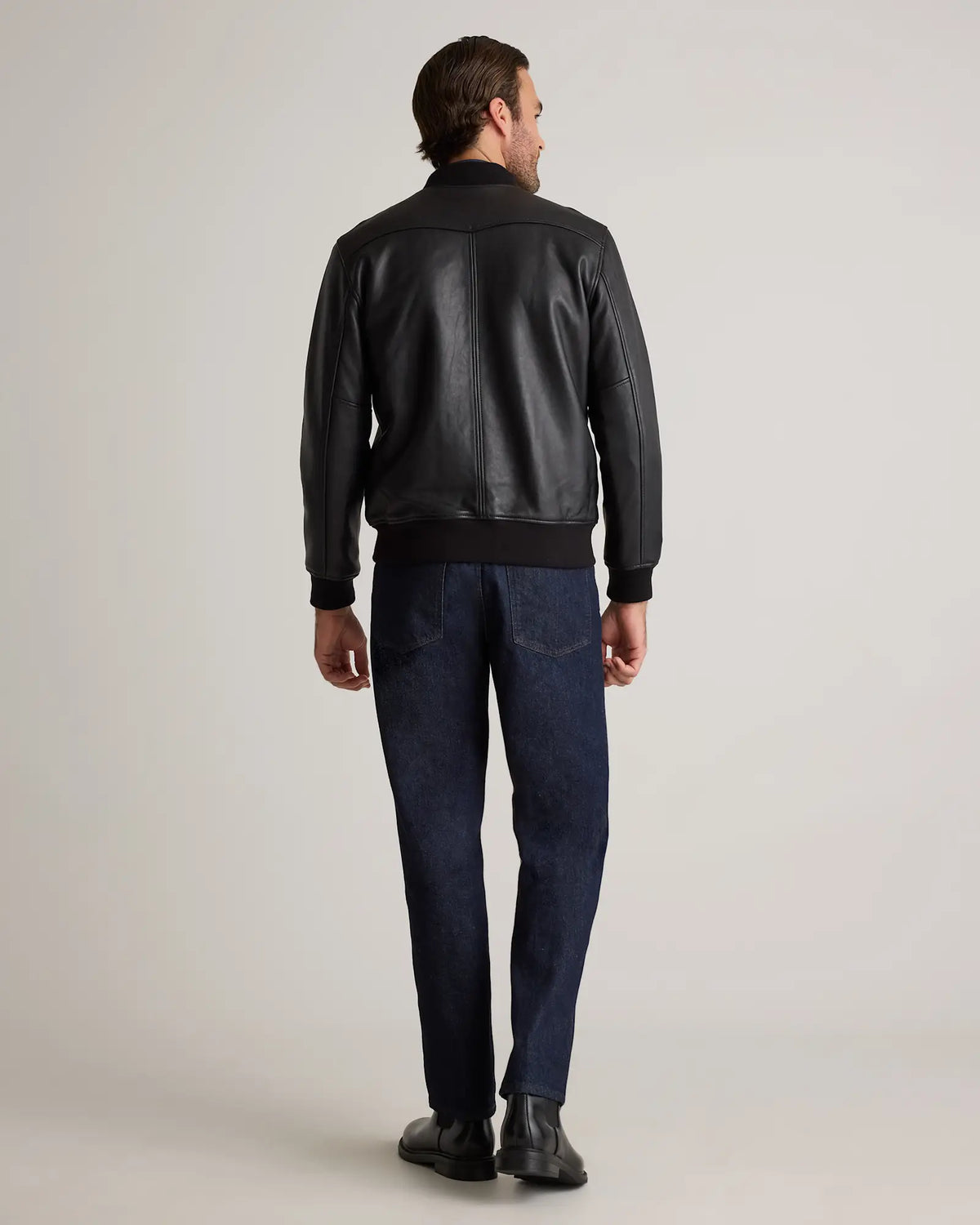 100% Washed Leather Bomber Jacket - US 2616