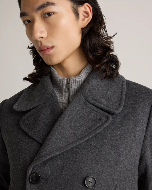 Italian Wool Double-Breasted Officer Topcoat - US 3269