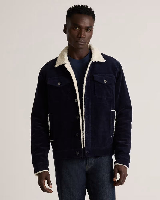 Organic Stretch Corduroy Sherpa-Lined Trucker Jacket - US 8473