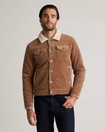 Organic Stretch Corduroy Sherpa-Lined Trucker Jacket - US 1258