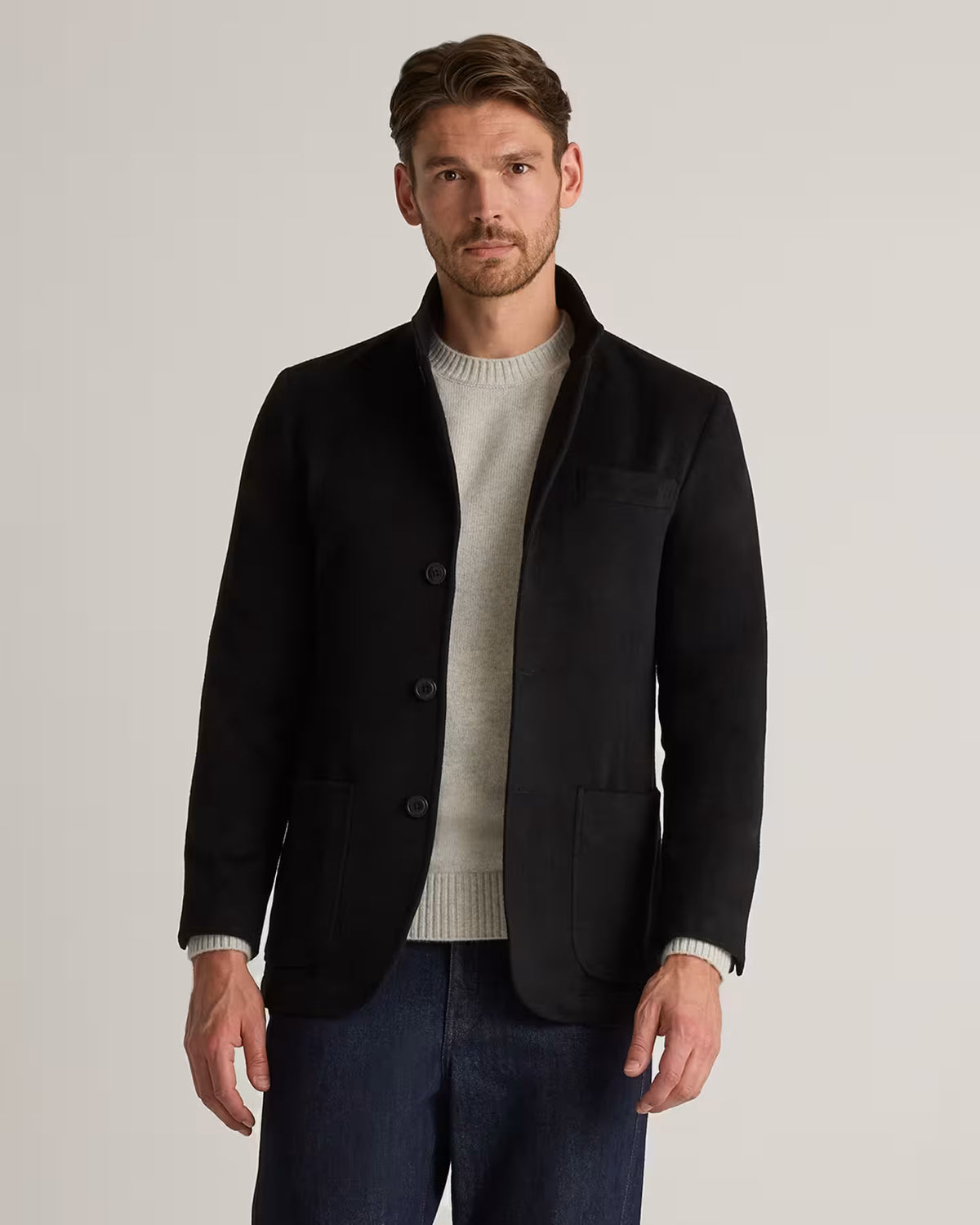 100% Mongolian Cashmere Stand Collar Blazer - US 9414
