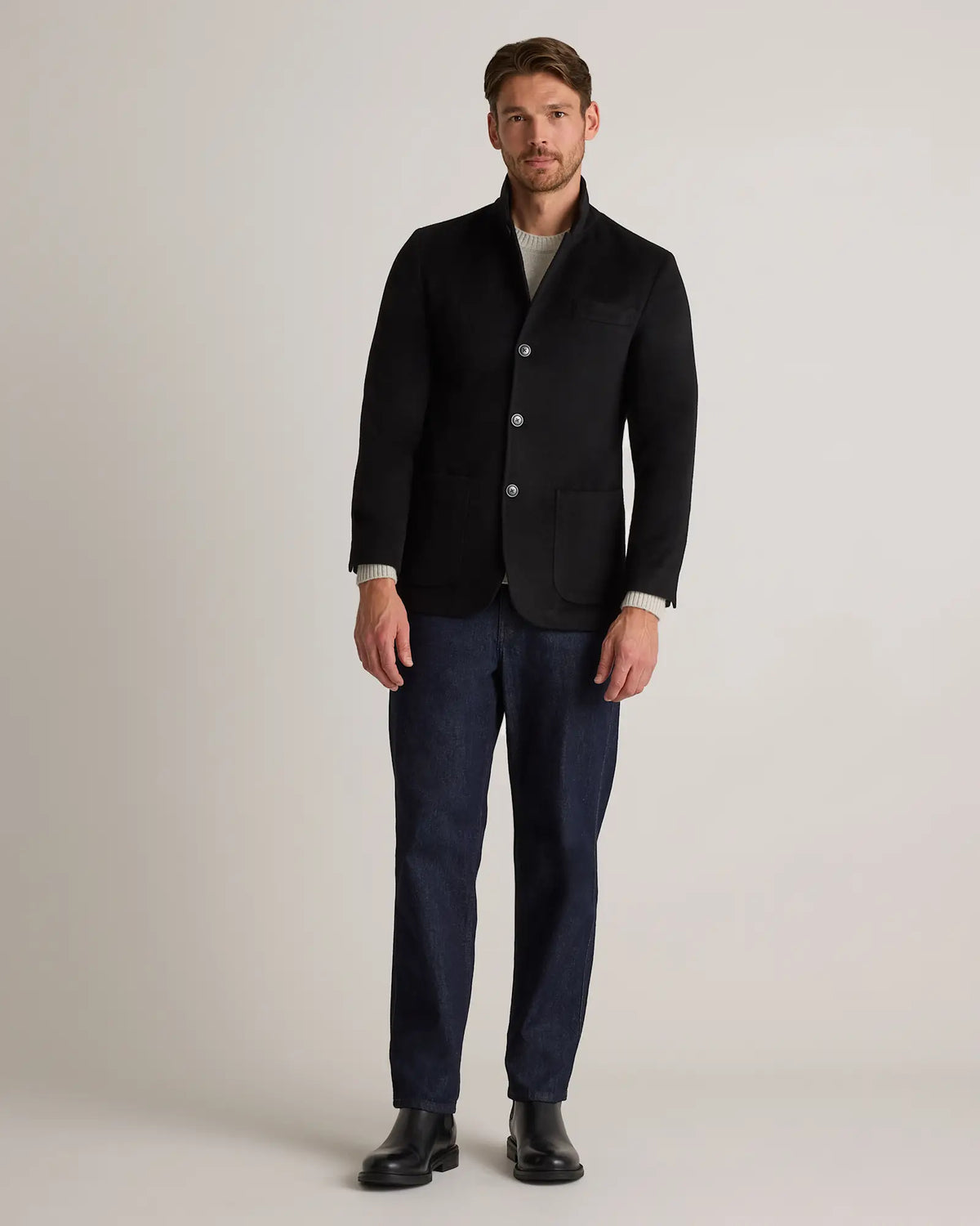 100% Mongolian Cashmere Stand Collar Blazer - US 9414