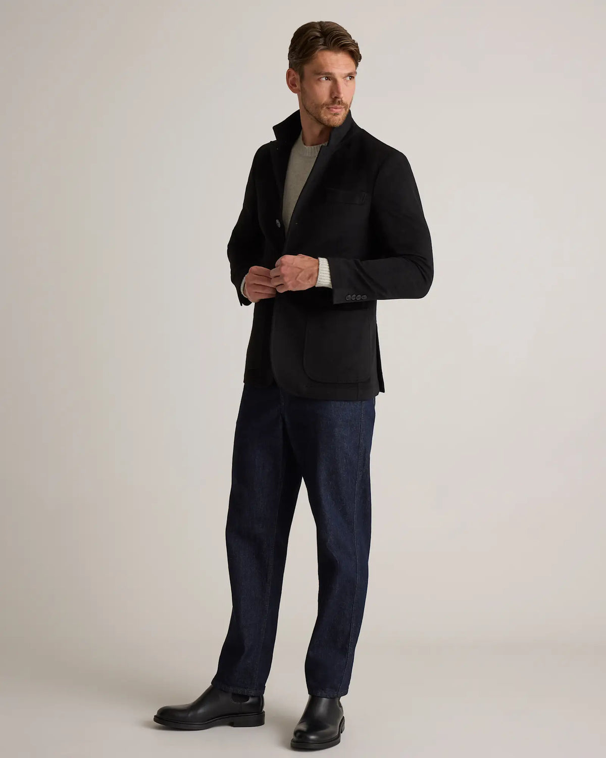 100% Mongolian Cashmere Stand Collar Blazer - US 9414