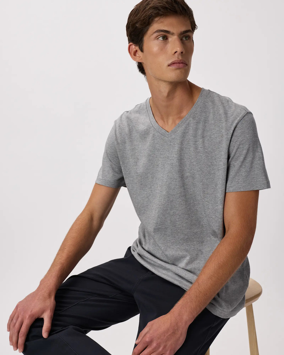 Cotton Modal V-Neck Tee - US 8308