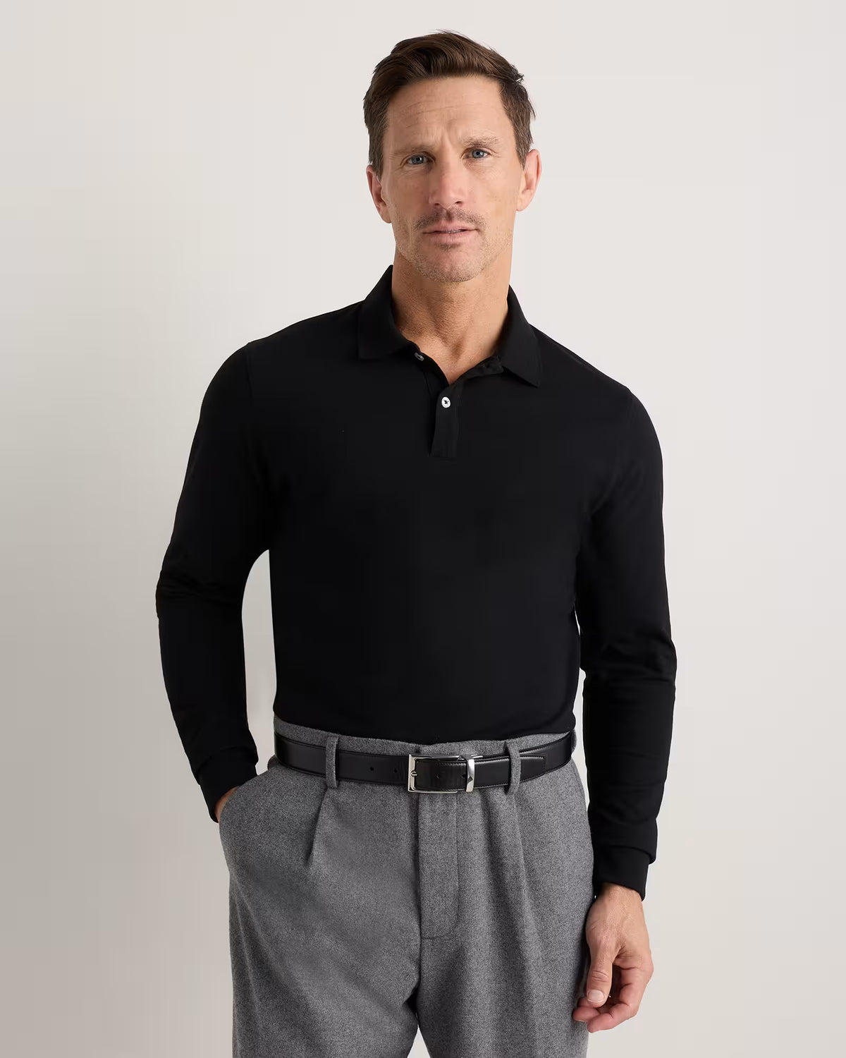 Organic Cotton Long Sleeve Pique Polo - US 5794