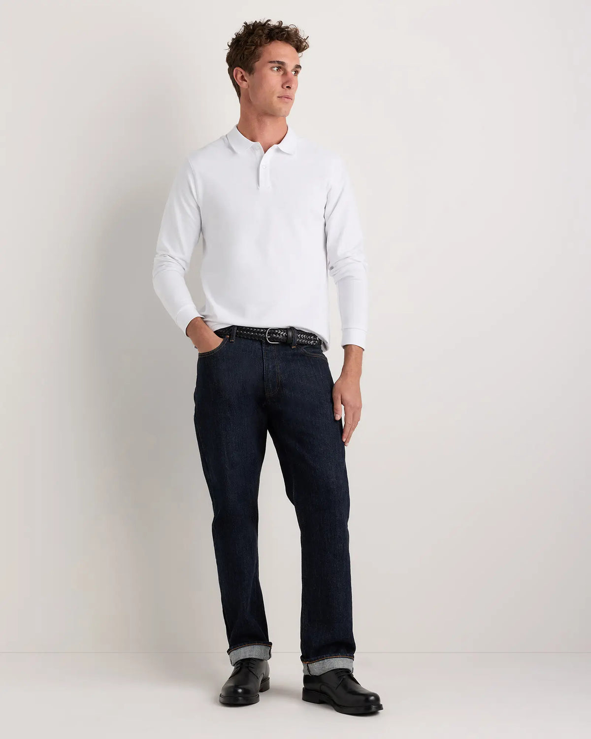 Organic Cotton Long Sleeve Pique Polo - US 7160