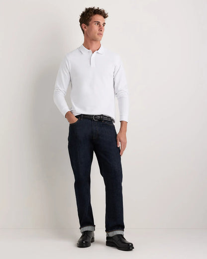 Organic Cotton Long Sleeve Pique Polo - US 7160