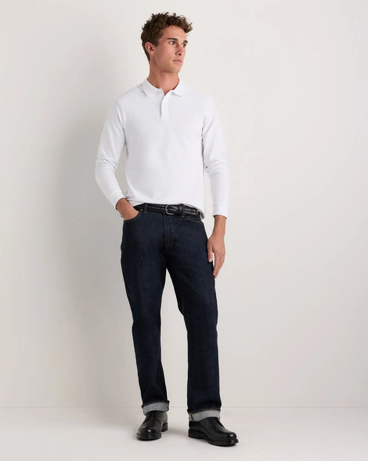 Organic Cotton Long Sleeve Pique Polo - US 7160